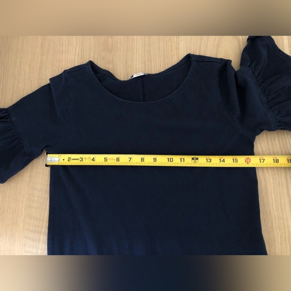 J. Crew|Navy 100% cotton shirt dress with bell sleeves/Short sleeve•••Size XS - Picture 10 of 10